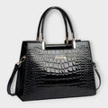 Valentina | Glossy Crocodile-Pattern Handbag
