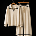 Harrington Ribbed Wide-Leg Lounge Set