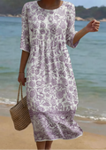 Lavender | Embroidered Floral Dress