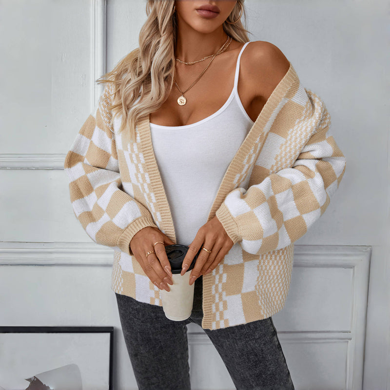 Gabriella | Women’s Comfort Check Pattern Cardigan
