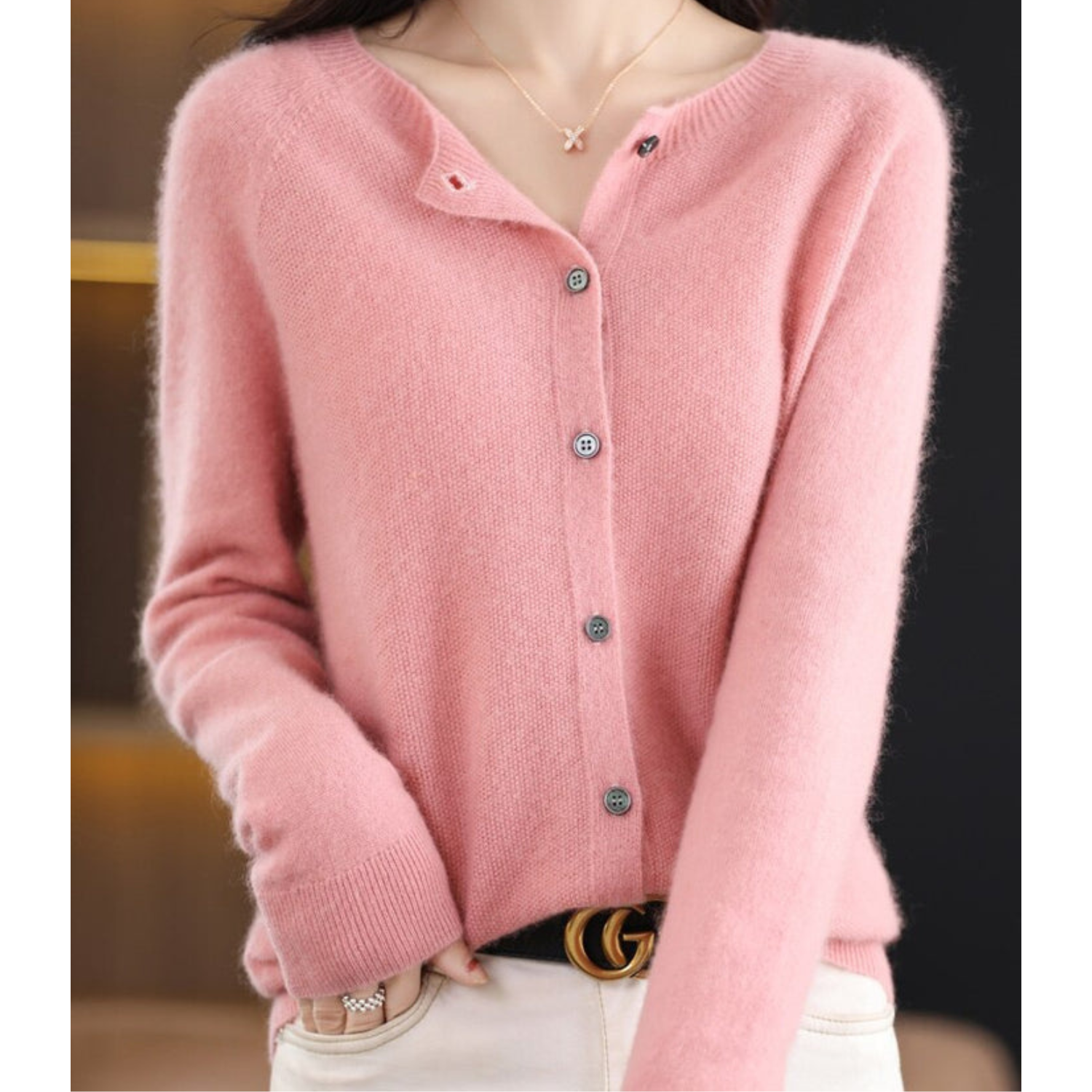 Jazlyn | Women’s Round Neck Relaxed Fit Cardigan