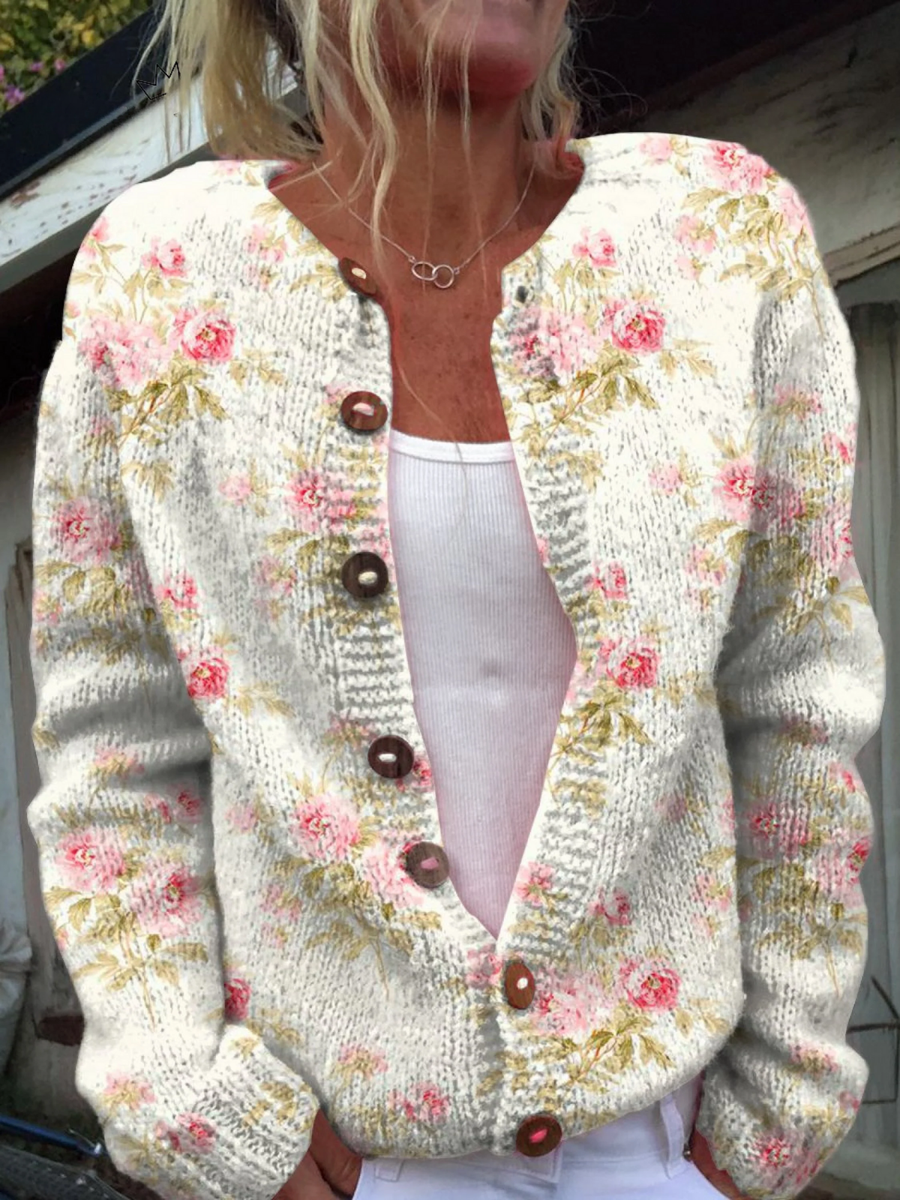 Kerensa™ | Vintage Floral Print Cardigan