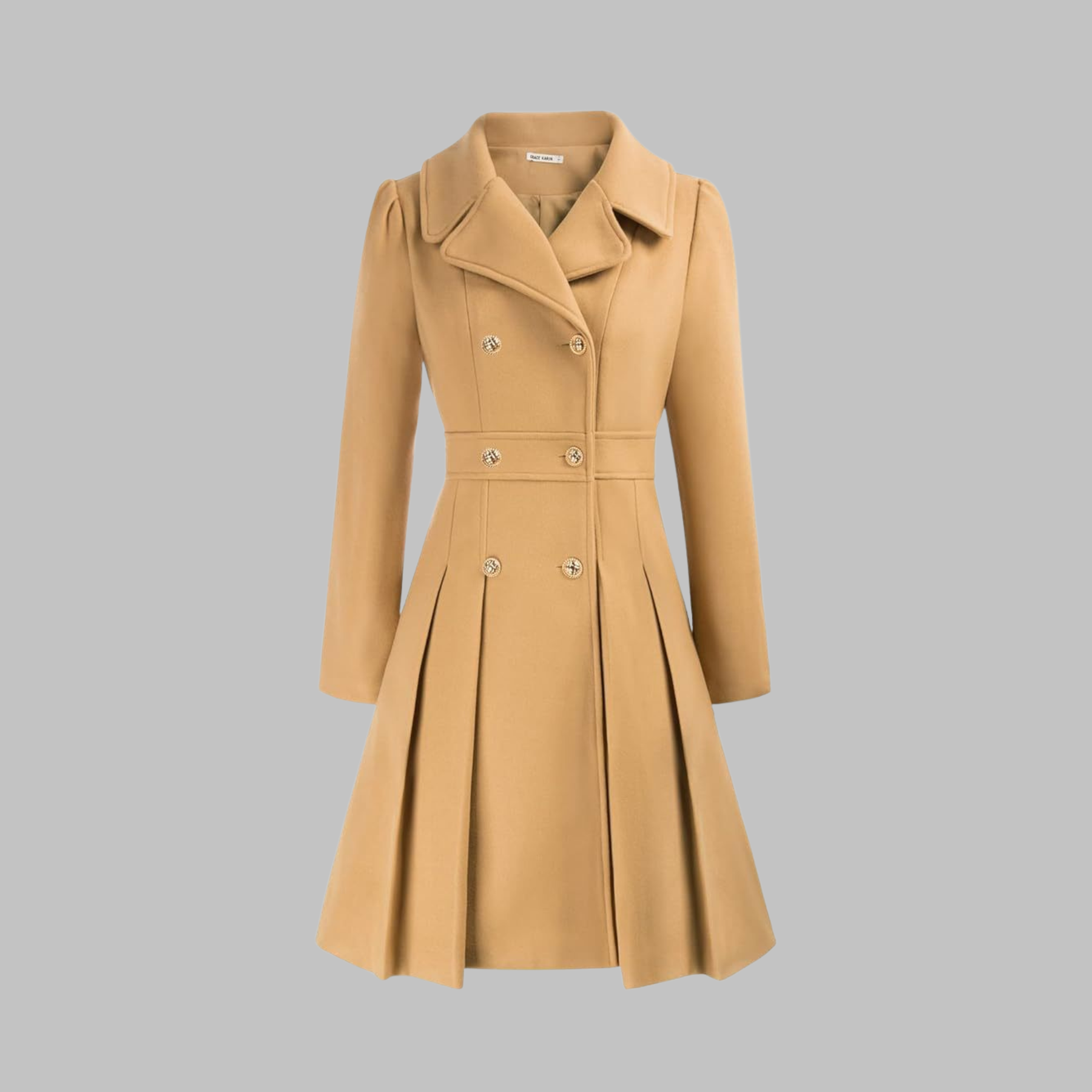 Dami - Elegant Double-Breasted Long-Sleeve Coat
