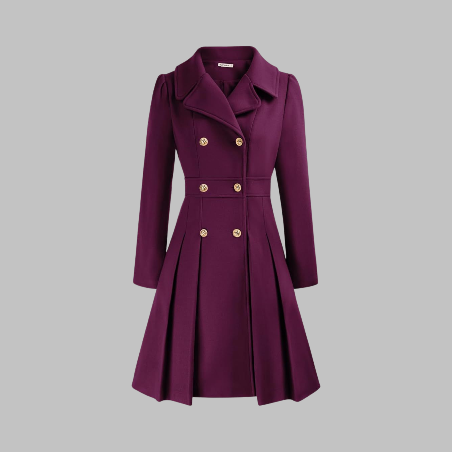 Dami - Elegant Double-Breasted Long-Sleeve Coat