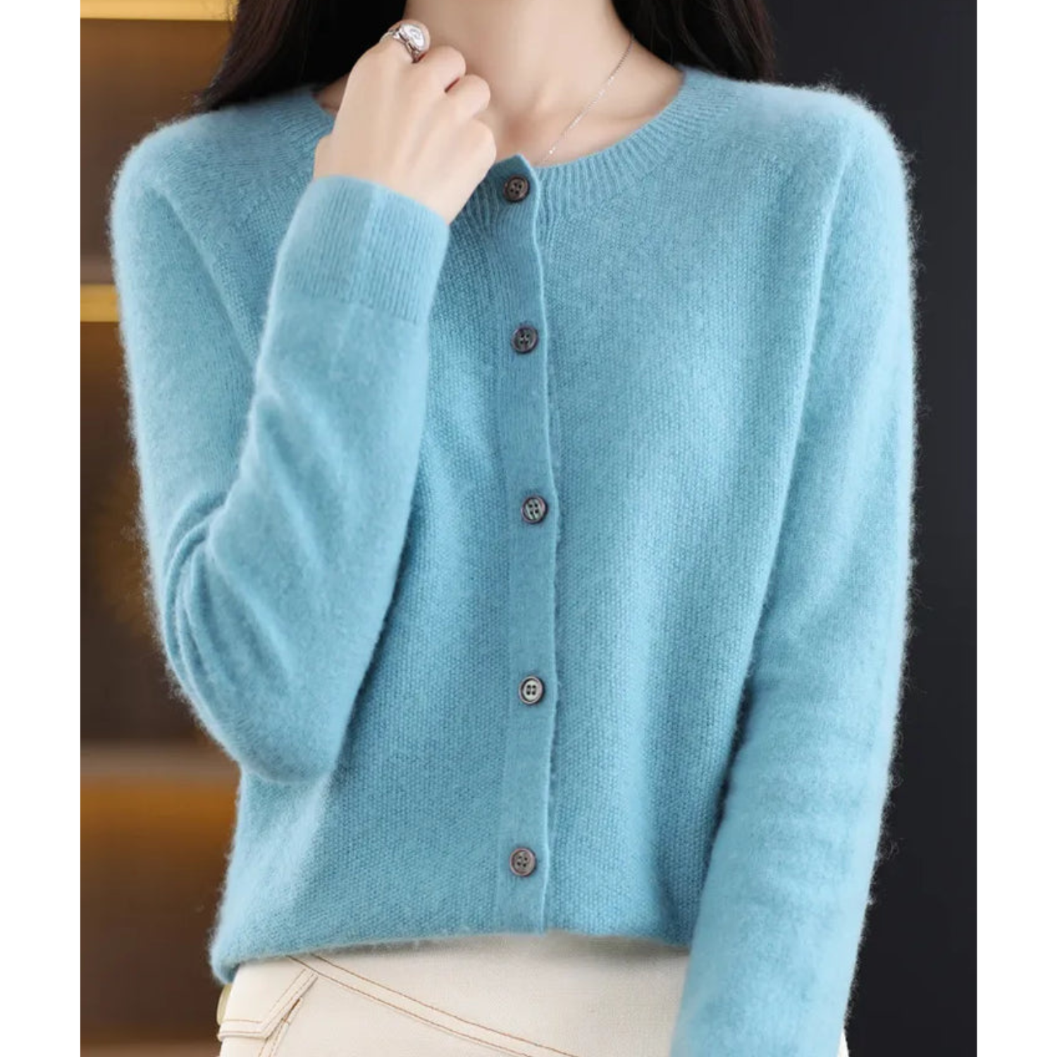 Jazlyn | Women’s Round Neck Relaxed Fit Cardigan