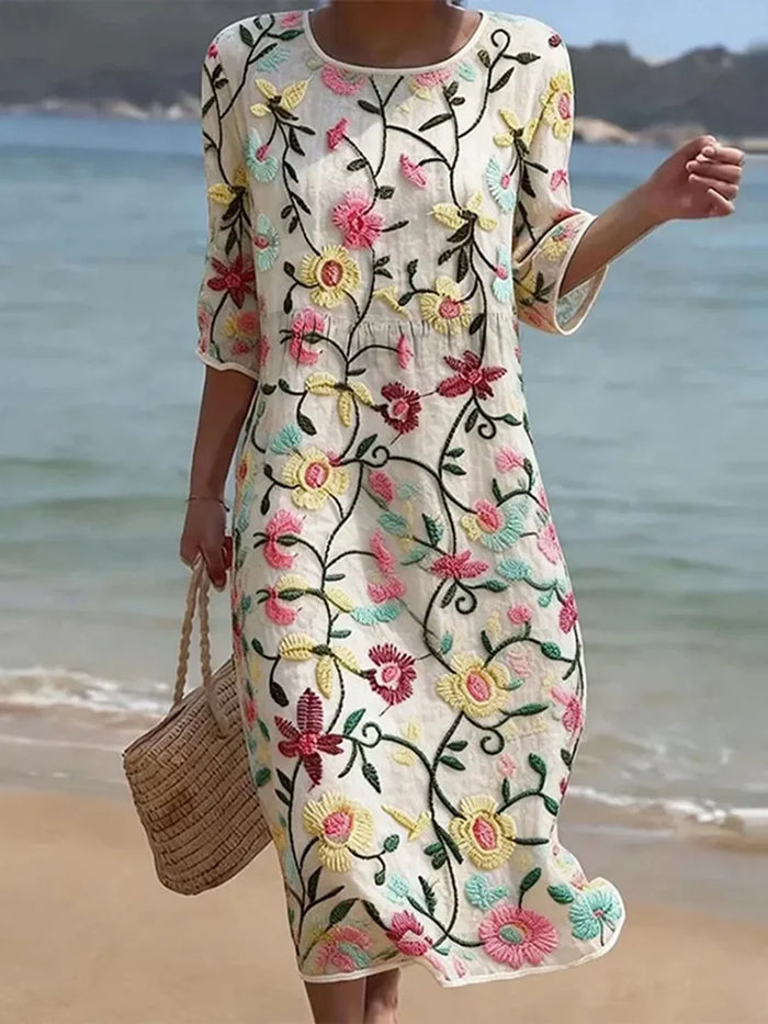 Erica | Embroidered Floral Dress