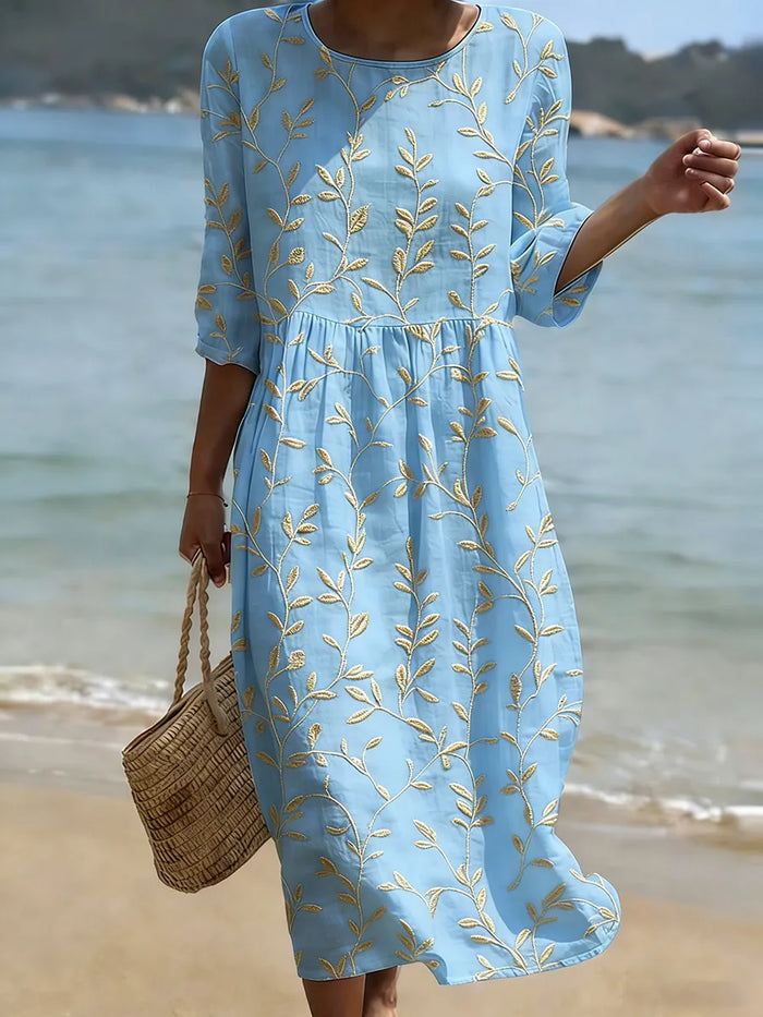 Jade | Embroidered Floral Dress