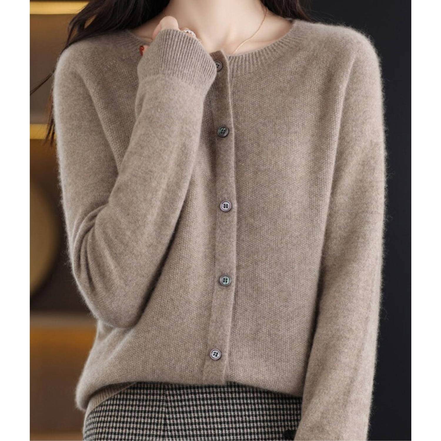 Jazlyn | Women’s Round Neck Relaxed Fit Cardigan