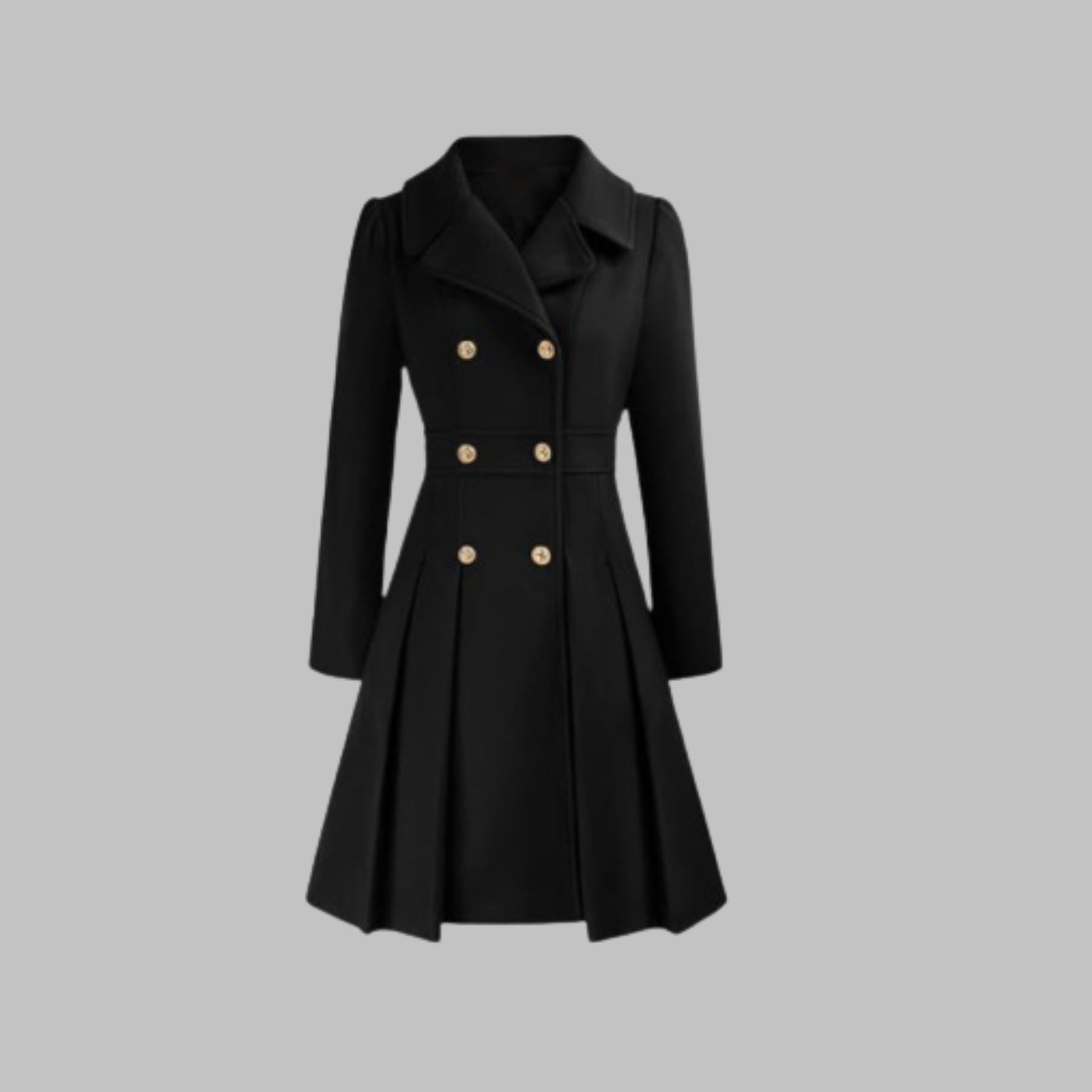 Dami - Elegant Double-Breasted Long-Sleeve Coat