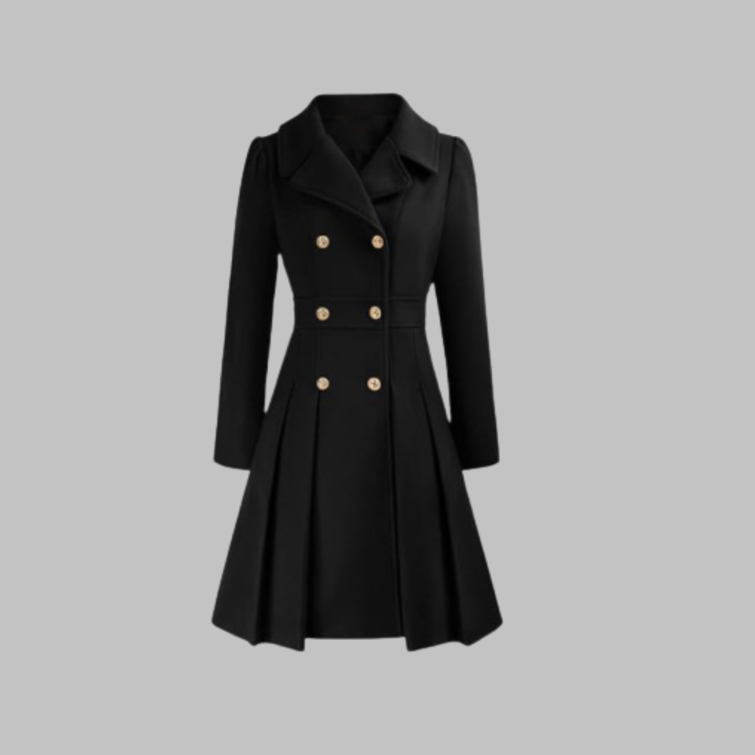 Dami - Elegant Double-Breasted Long-Sleeve Coat