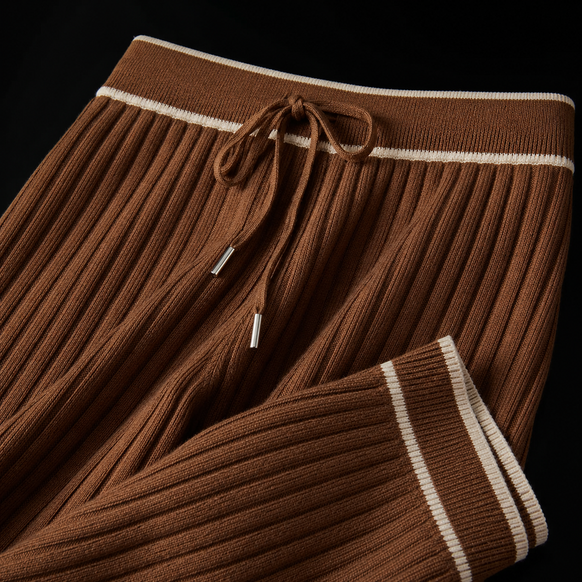 Harrington Ribbed Wide-Leg Lounge Set