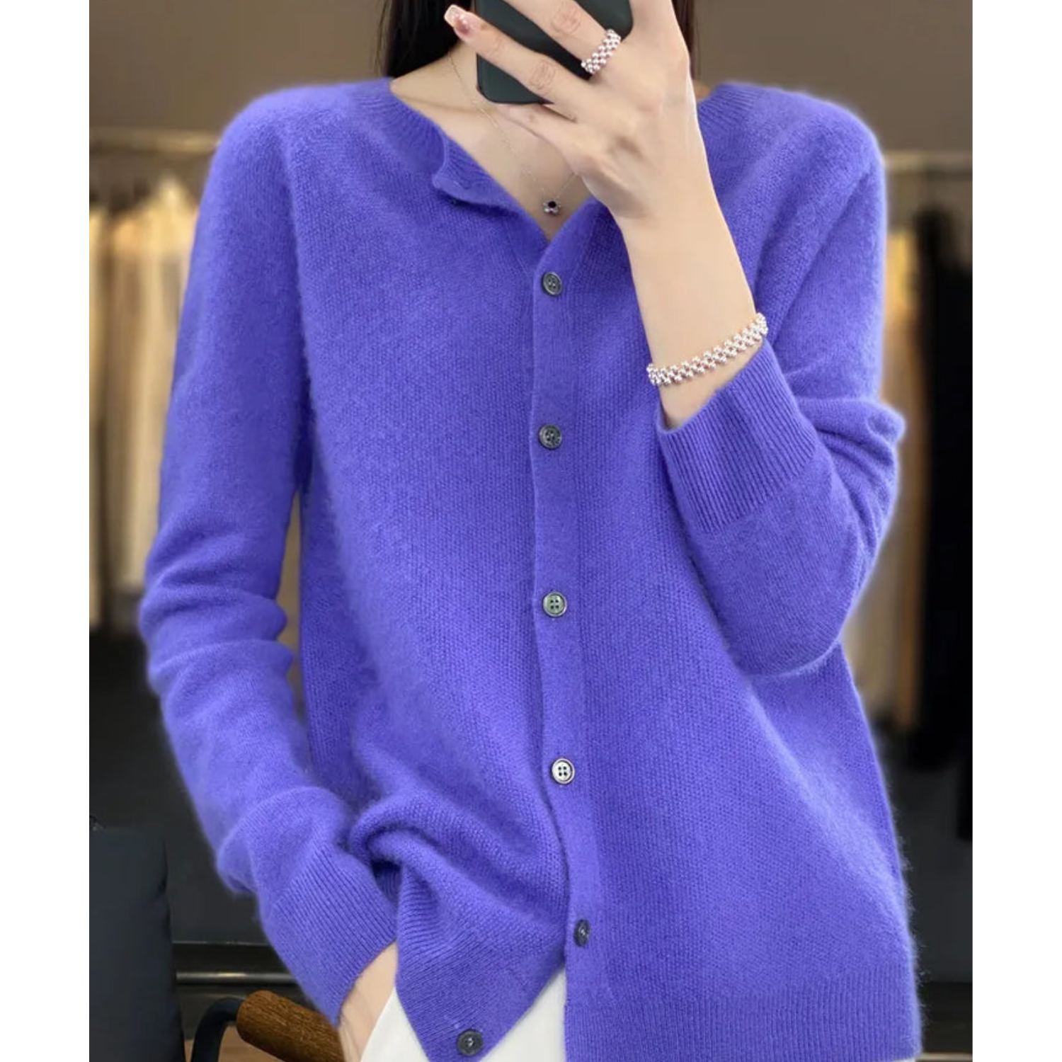Jazlyn | Women’s Round Neck Relaxed Fit Cardigan