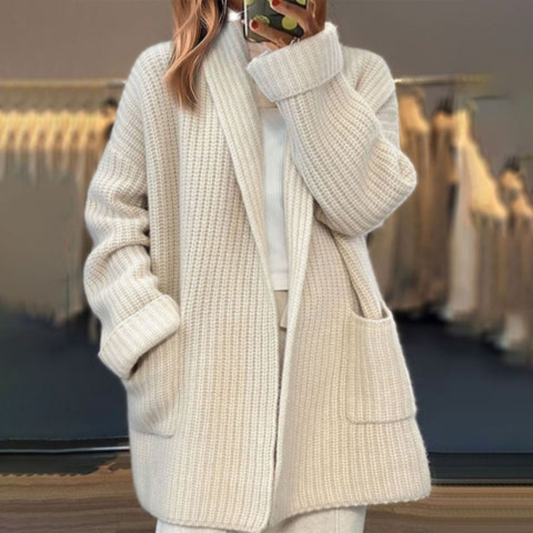 Kinsley | Women's Oversized Open-Front Knitted Cardigan