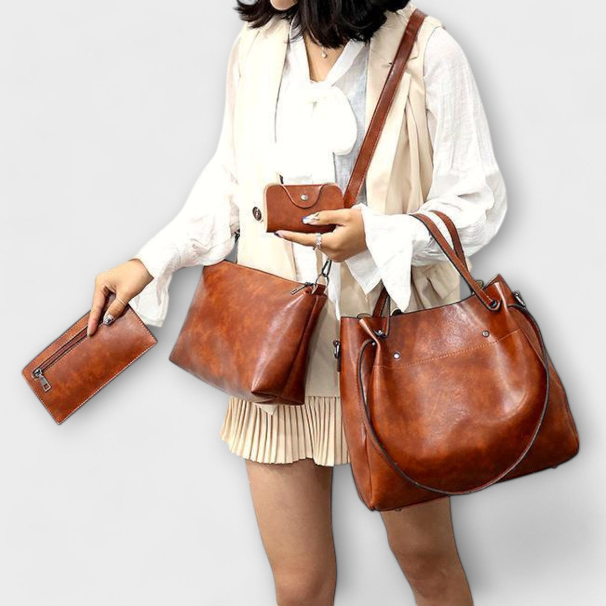 Delphine | 4-Piece Vintage Bag Set