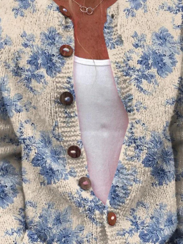 Daysie™ | Vintage Print Cardigan Sweater