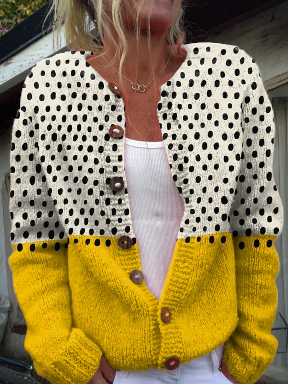 Junella™ | Vintage Print Cardigan Sweater