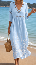 Soft Summer Midi Dress in Blue