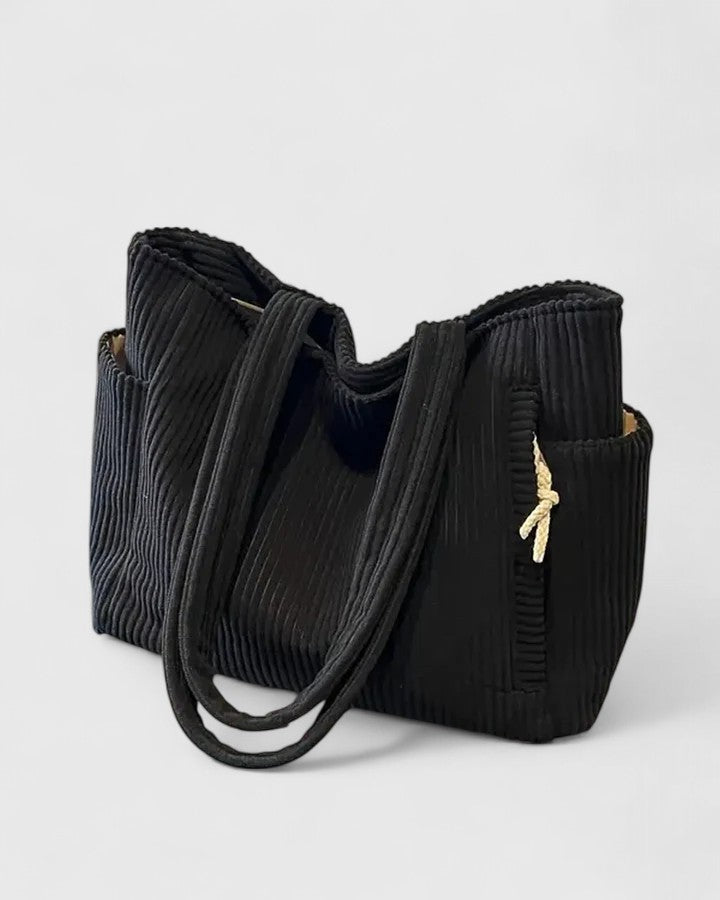 Liora | Luxurious Ribbed Tote Bag with Cord Detail