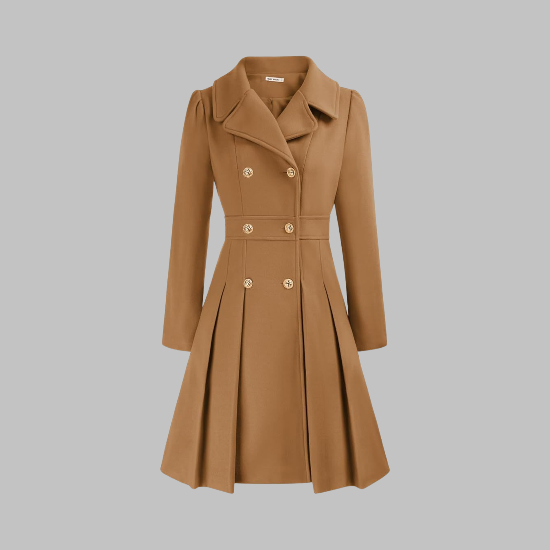 Dami - Elegant Double-Breasted Long-Sleeve Coat