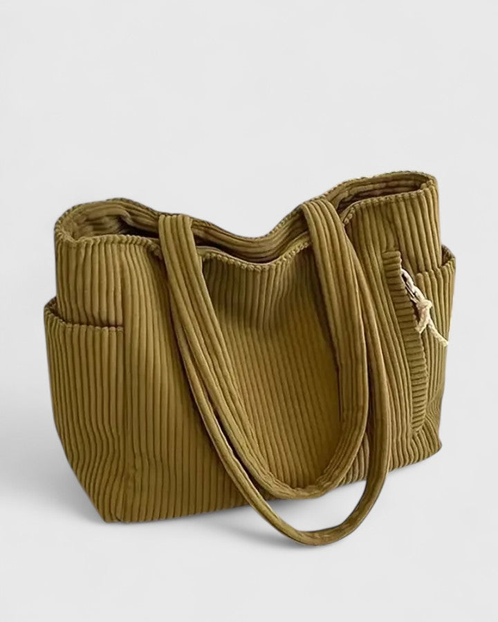 Liora | Luxurious Ribbed Tote Bag with Cord Detail