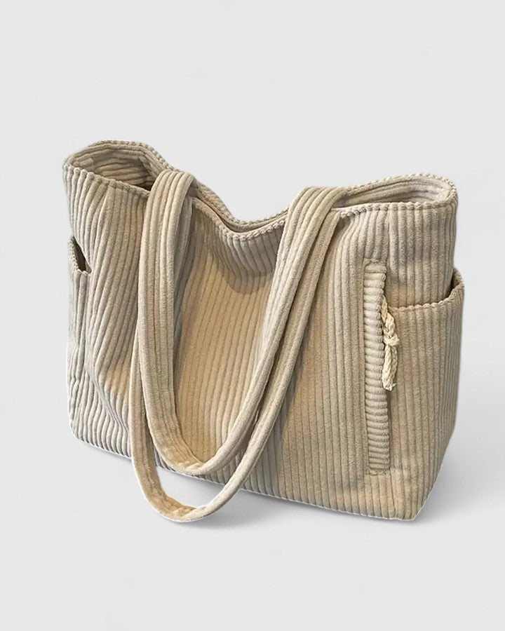 Liora | Luxurious Ribbed Tote Bag with Cord Detail
