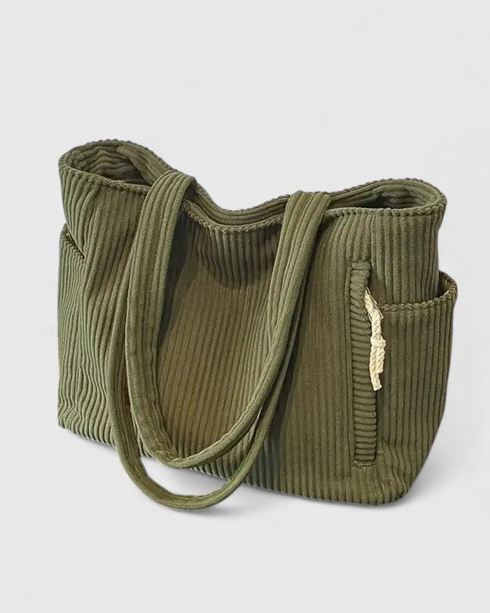 Liora | Luxurious Ribbed Tote Bag with Cord Detail