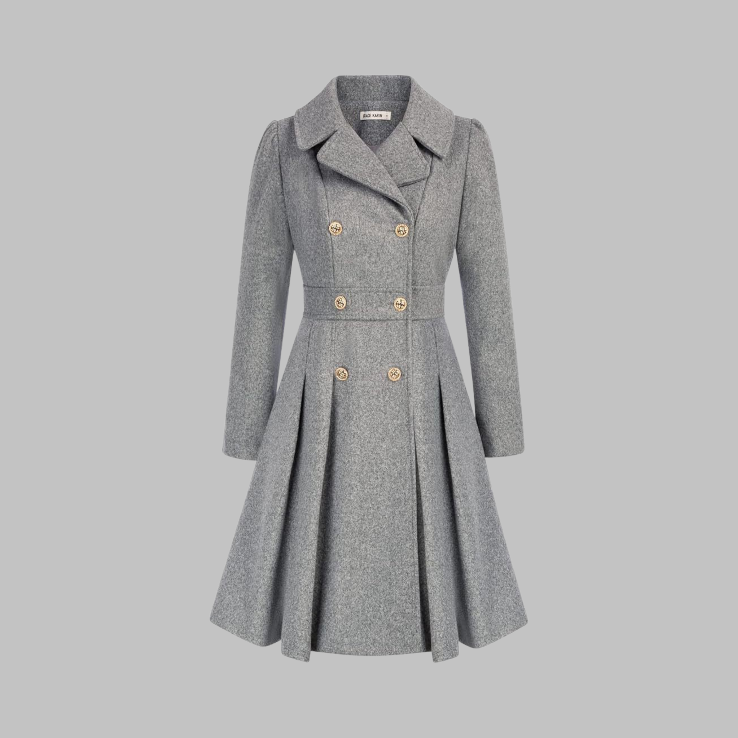Dami - Elegant Double-Breasted Long-Sleeve Coat