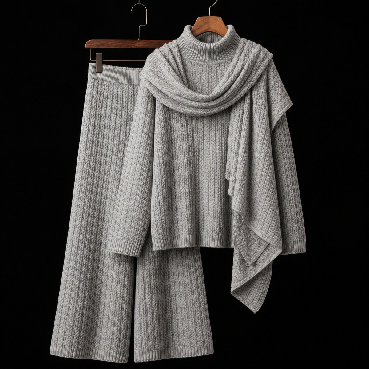 Alena Cable-Knit Turtleneck Set