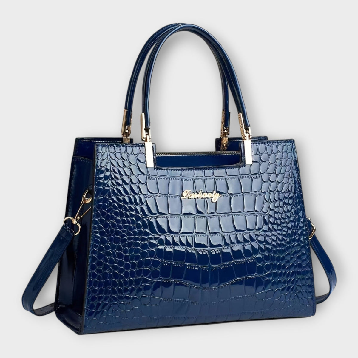 Valentina | Glossy Crocodile-Pattern Handbag