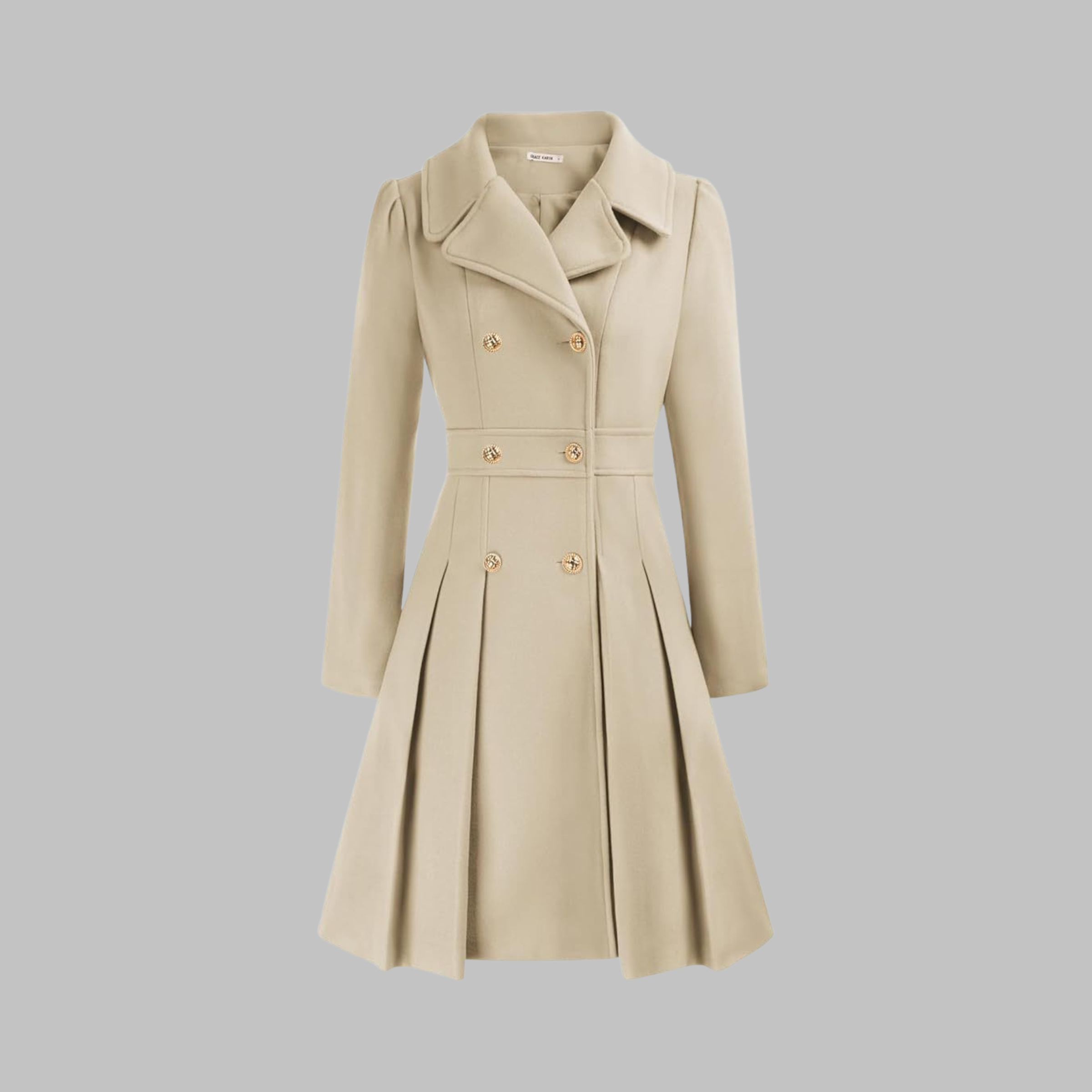 Dami - Elegant Double-Breasted Long-Sleeve Coat