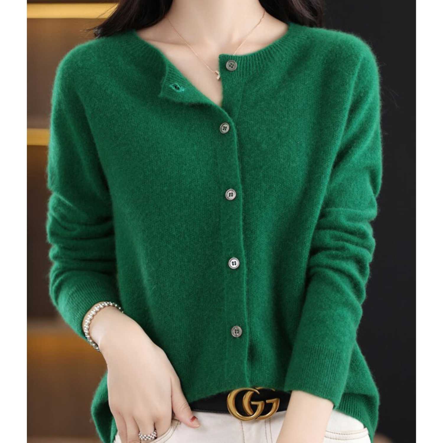 Jazlyn | Women’s Round Neck Relaxed Fit Cardigan