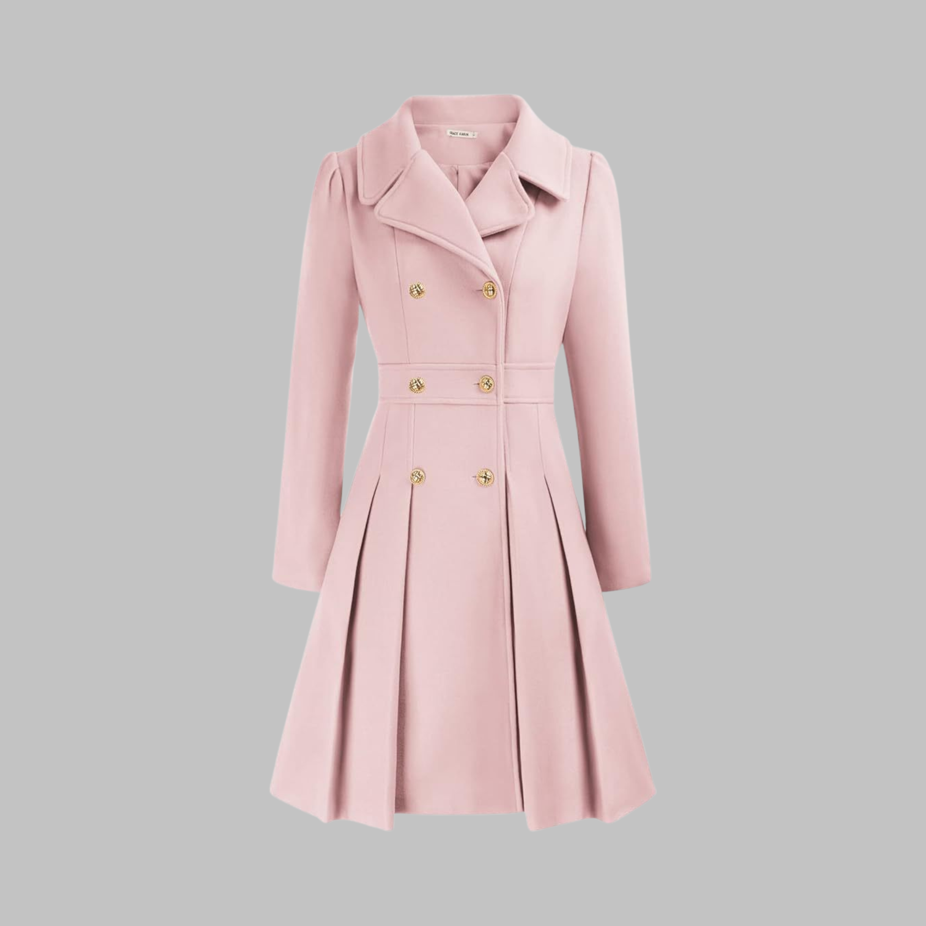 Dami - Elegant Double-Breasted Long-Sleeve Coat