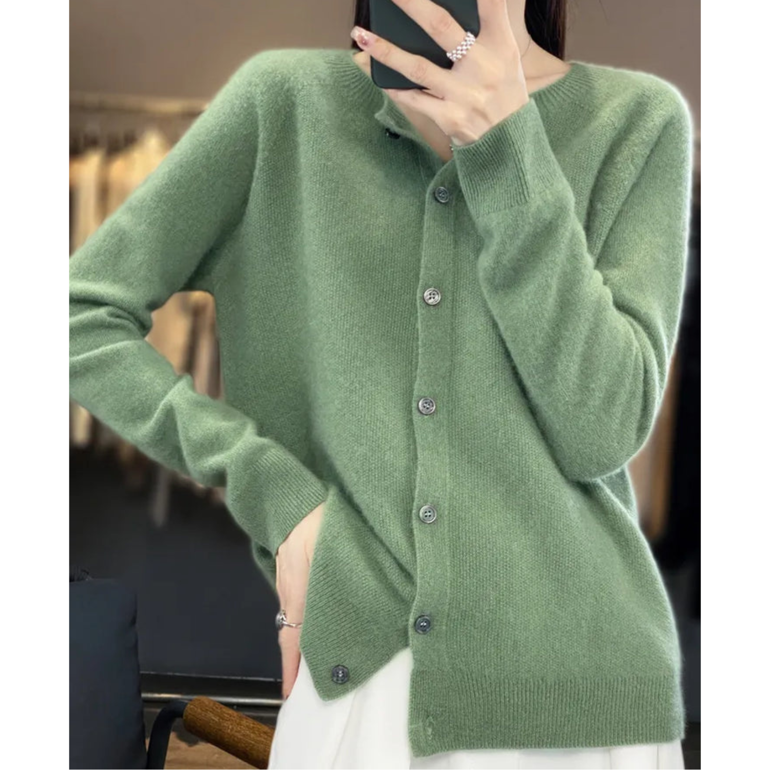 Jazlyn | Women’s Round Neck Relaxed Fit Cardigan