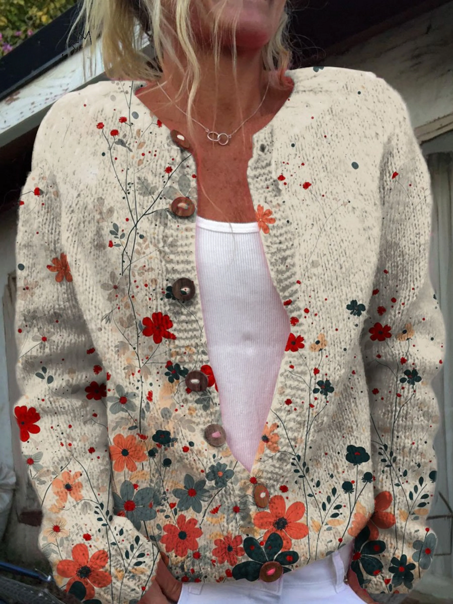 Sabrina™ | Vintage Floral Print Cardigan