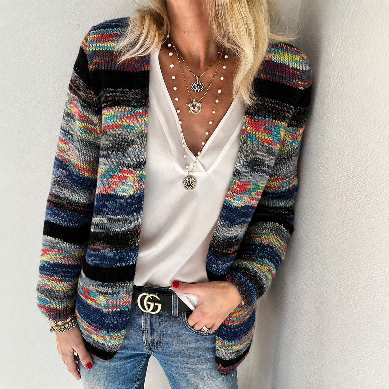 Catherine | Cozy Multicolor Cardigan