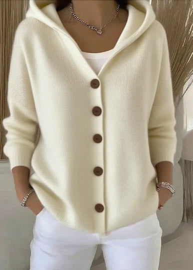 Josephine | Women's Elegant Hooded Buttoned Cardigan