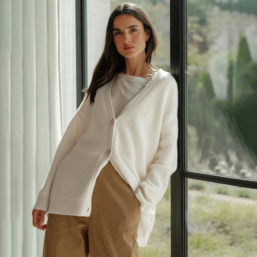Violet | Women’s Elegant Ribbed Knit Cardigan