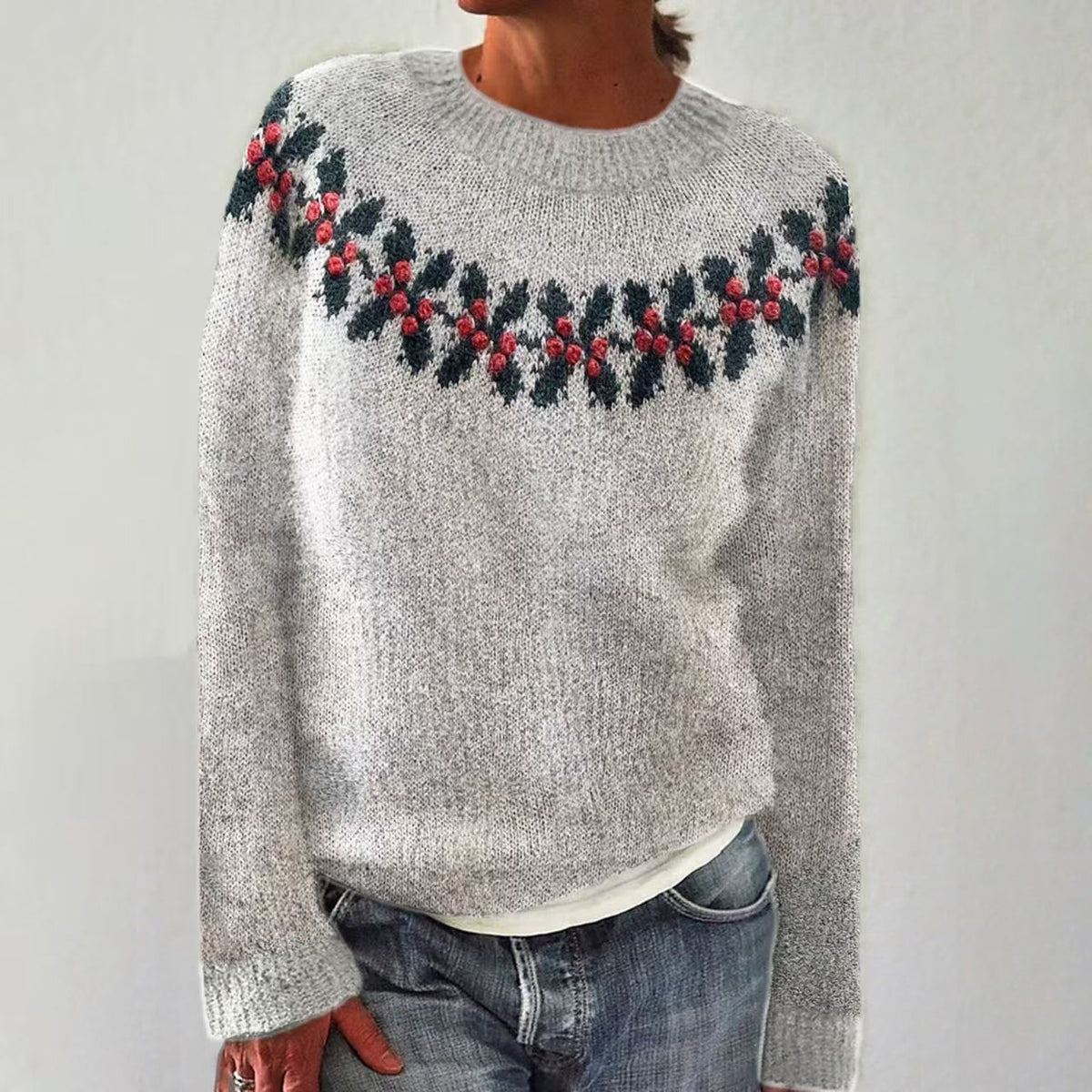 Renata Geometric Pattern Pullover Sweater