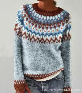 Renata Geometric Pattern Pullover Sweater
