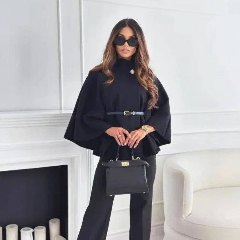 Hattie - Cozy High Neck Buttoned Coat