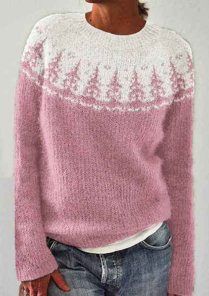 Renata Geometric Pattern Pullover Sweater