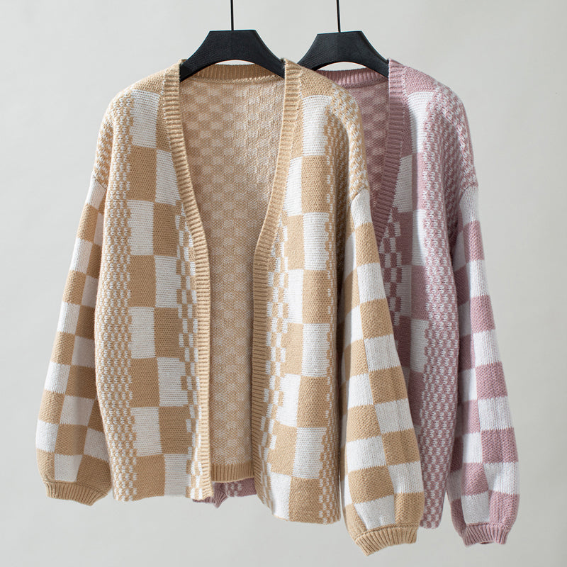 Gabriella | Women’s Comfort Check Pattern Cardigan