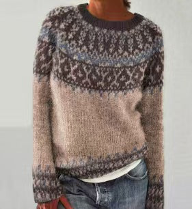 Renata Geometric Pattern Pullover Sweater
