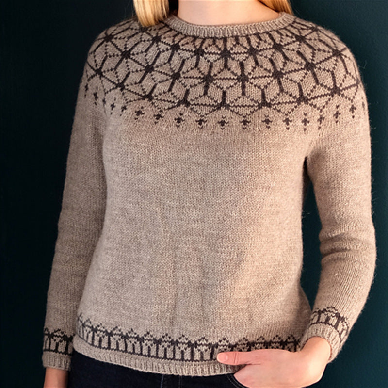Renata Geometric Pattern Pullover Sweater