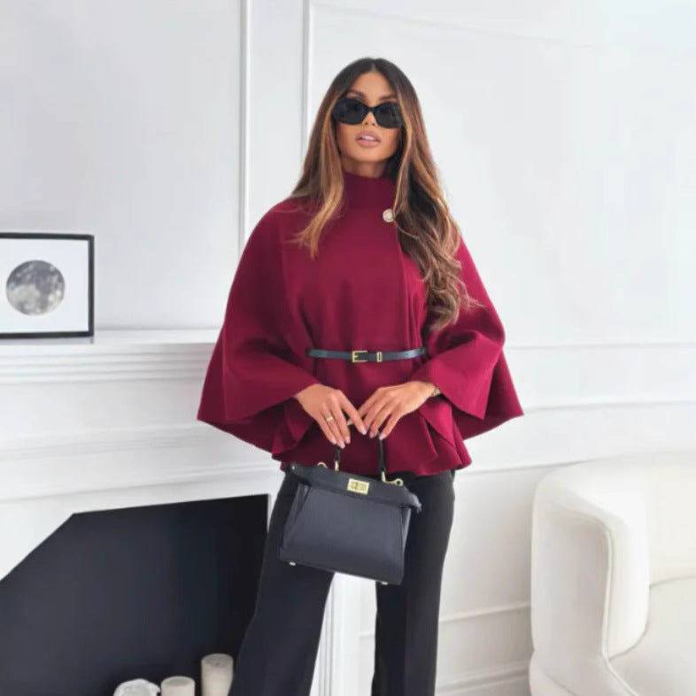 Hattie - Cozy High Neck Buttoned Coat