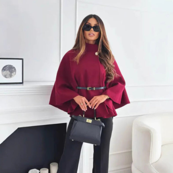 Hattie - Cozy High Neck Buttoned Coat
