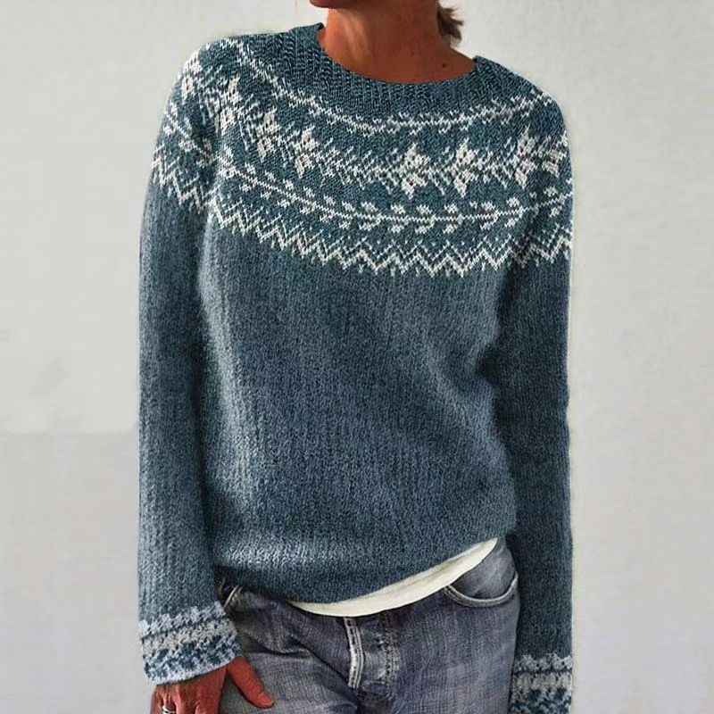 Renata Geometric Pattern Pullover Sweater