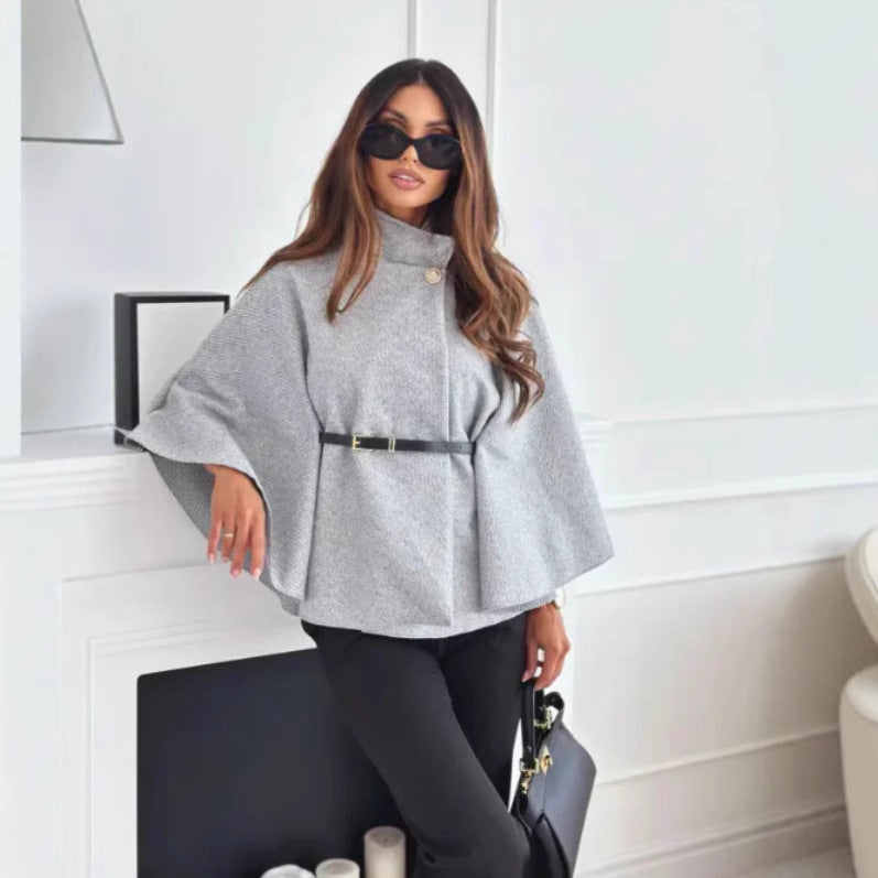 Hattie - Cozy High Neck Buttoned Coat