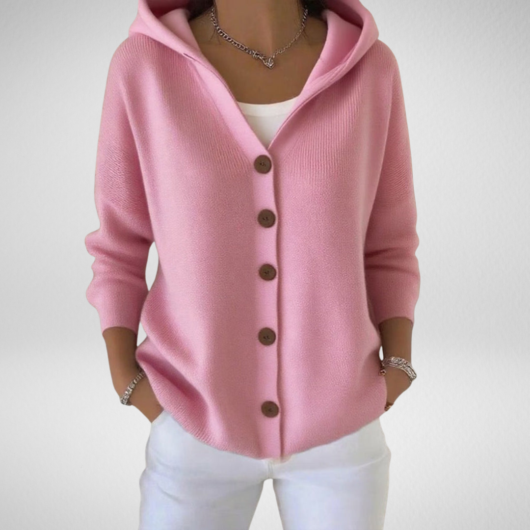 Josephine | Women's Elegant Hooded Buttoned Cardigan