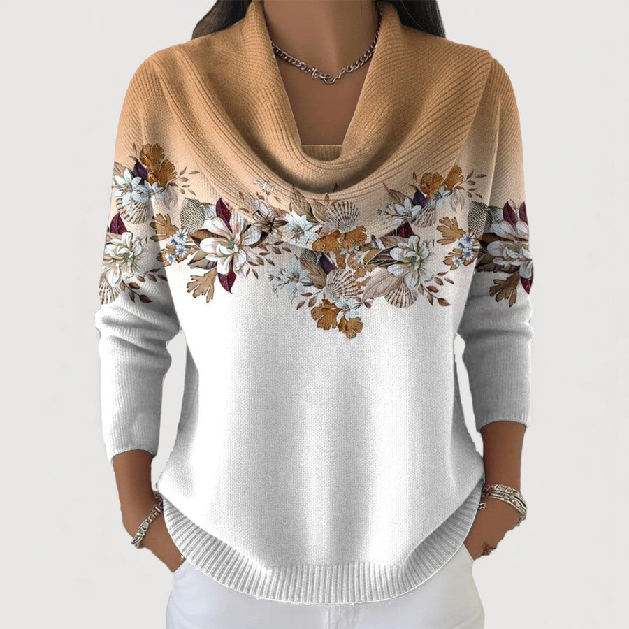 Jennie - Floral Sweater with Soft Neckline